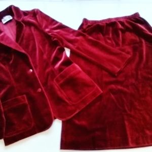 Beautiful Crimson Vintage Velvet Suit
